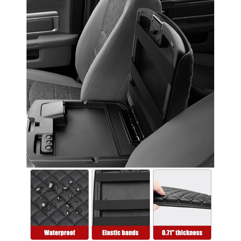 KBH Center Console Armrest Cover for 2009-2018 Dodge Ram 1500