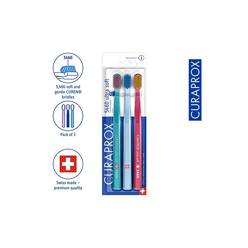 Curaprox CS 5460 - Juego de 3 cepillos de dientes