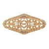 Elegant Gold - toned Oval Shaped Filigree Brooch with Crystal