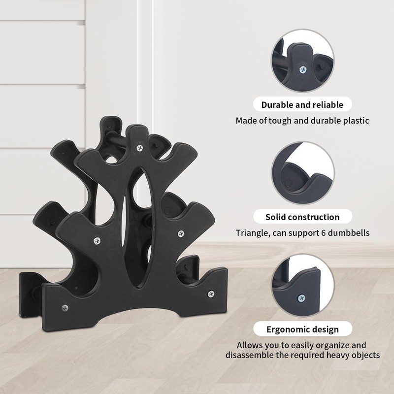 Triangular Dumbbell Rack Stand, 3 Tier, Weight Holder 23x22.5x8.5cm, for