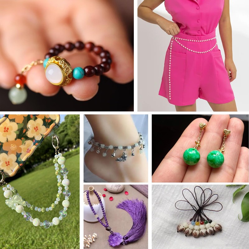 Ouubuuy Unakite 6mm Round Crystal Beads, 60pcs, Gemstone, Jewellery Making