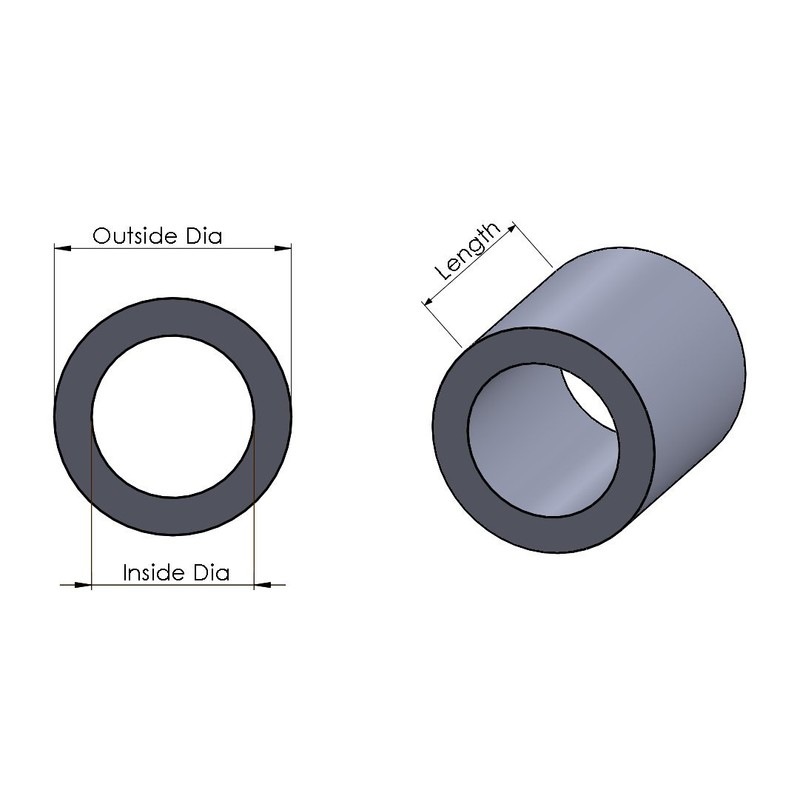 Aluminum Spacer Standoff Bushing Assortment Kit 3/4" OD x 1/2"
