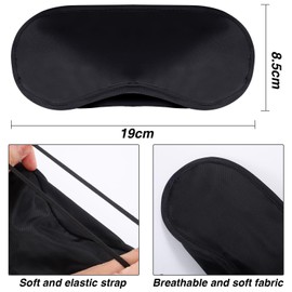 15 Pack Eye Sleeping Blindfold Soft Eye Shade Cover with Nose Pad and Adjustable Strap for Travel Sleep, Black