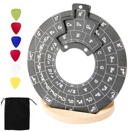 Circle of Fifths Wheel Metal Aluminum Alloy Melody Tool Chord Wheel,Guitar Music Theory Disc Circle of Fifths, Chord Wheel Musical Instrument for Musical Instruments (Grey)