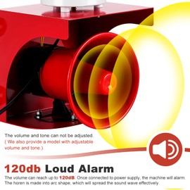 Saladulce 120dB Industrial Siren Alarm, IP55 Outdoor Sound and Light Alarm, Waterproof Siren with Light for Office, Home, Factory, Warehouse, Intruders, Emergency(110V)