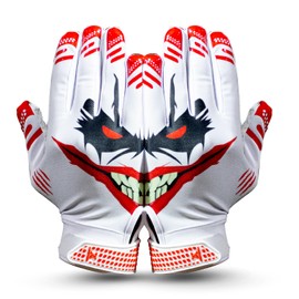 XEZROX WEAR Football Gloves Supar Tacky Grip for Youth Football Gloves & Adult Sizes Football Gloves Youth Boys 8-12 | Superior Football Receiver Gloves for Peak Performance, Red White