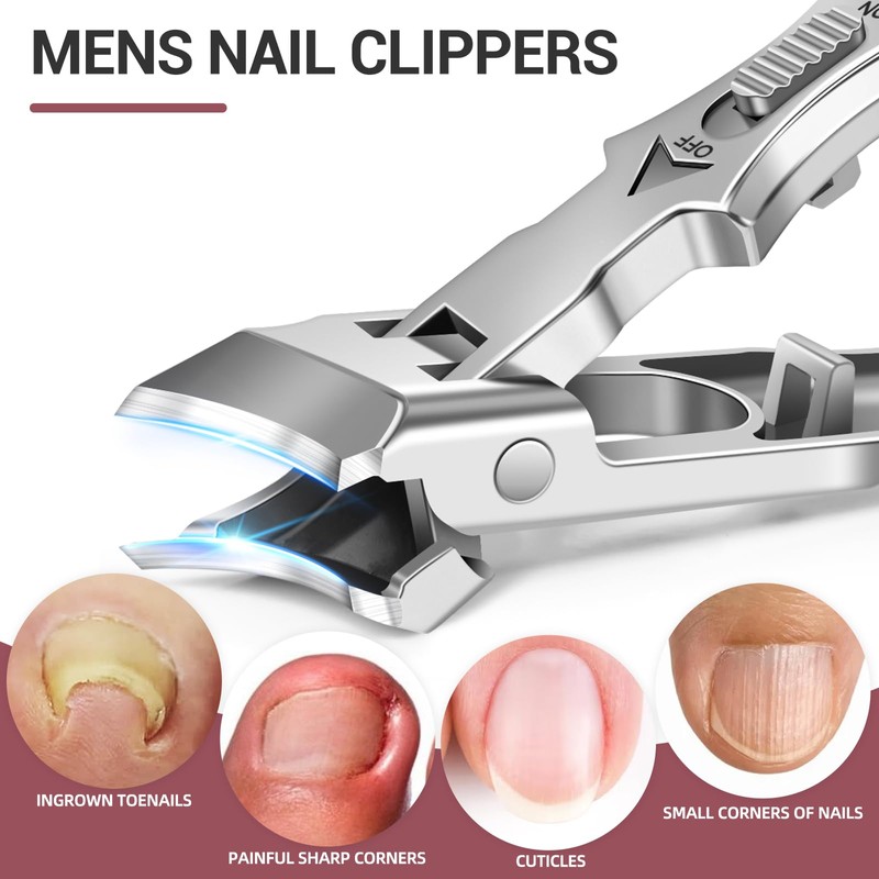 Slanted Toe Nail Clippers for Thick Nails, Large Toenail Clippers