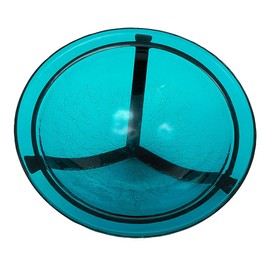 Achla Designs GBB-07 12" Crackle, Teal 12 inch Glass birdbath with Stake, Turquoise