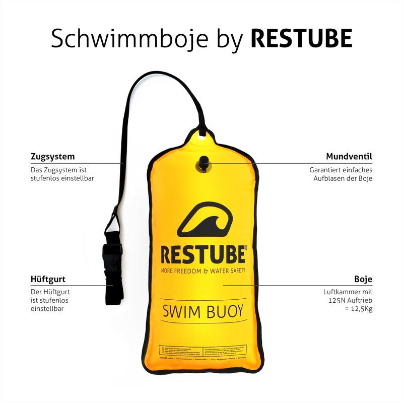 Restube Swimming Buoy with Adjustable Belt - 12.5 L Premium