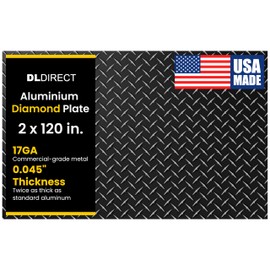 2in. X 120in. - Diamond Plate Sheet Metal, Heavy-Duty Genuine Commercial-Grade Mill Finish Diamondplate Aluminum Sheet, USA Made Aluminum Tread Plate