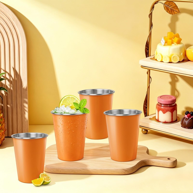 CAOXIAOXUYAO 6 Pack Stainless Steel Cups 12 oz - Unbreakable