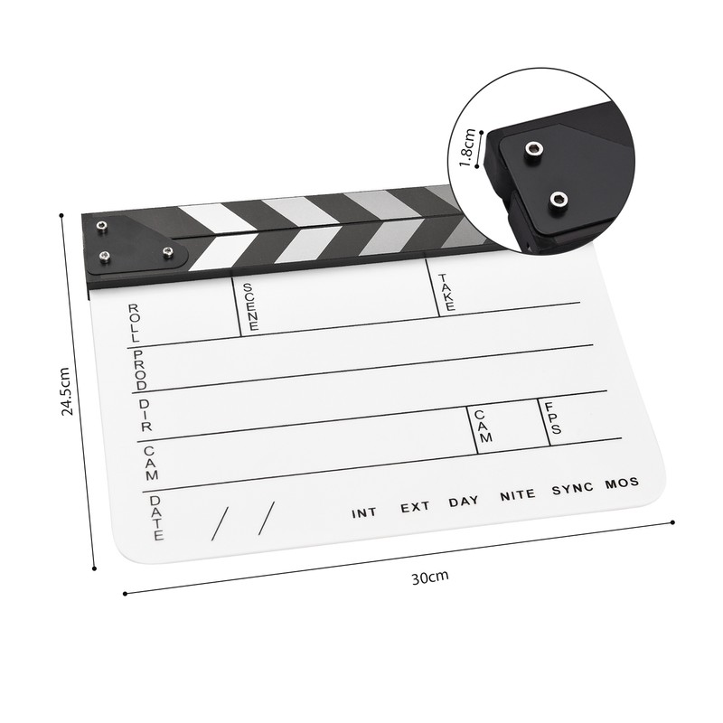 Acrylic Clapperboard Film Clapboard Movie Director's Slate Cut Action Scene