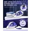 OMAIGA Cordless Iron for Clothes, 1550W 2-In-1 Cordless/Corded Steam Iron