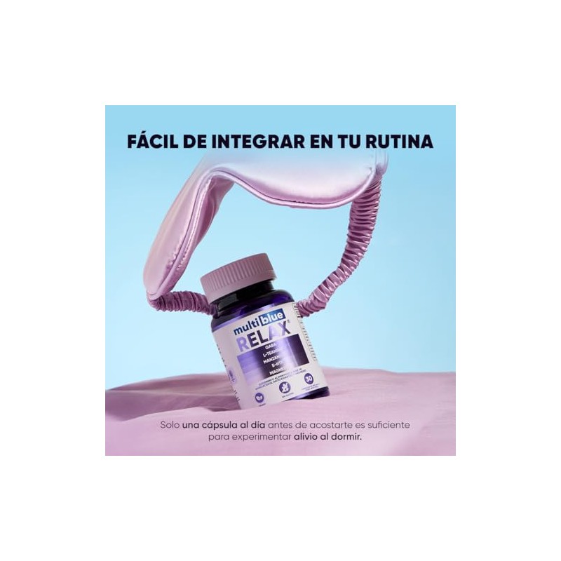 Multiblue Relax Fórmula Glicinato Magnesio Gaba Teanina Manzanilla 5htp Vitaminas