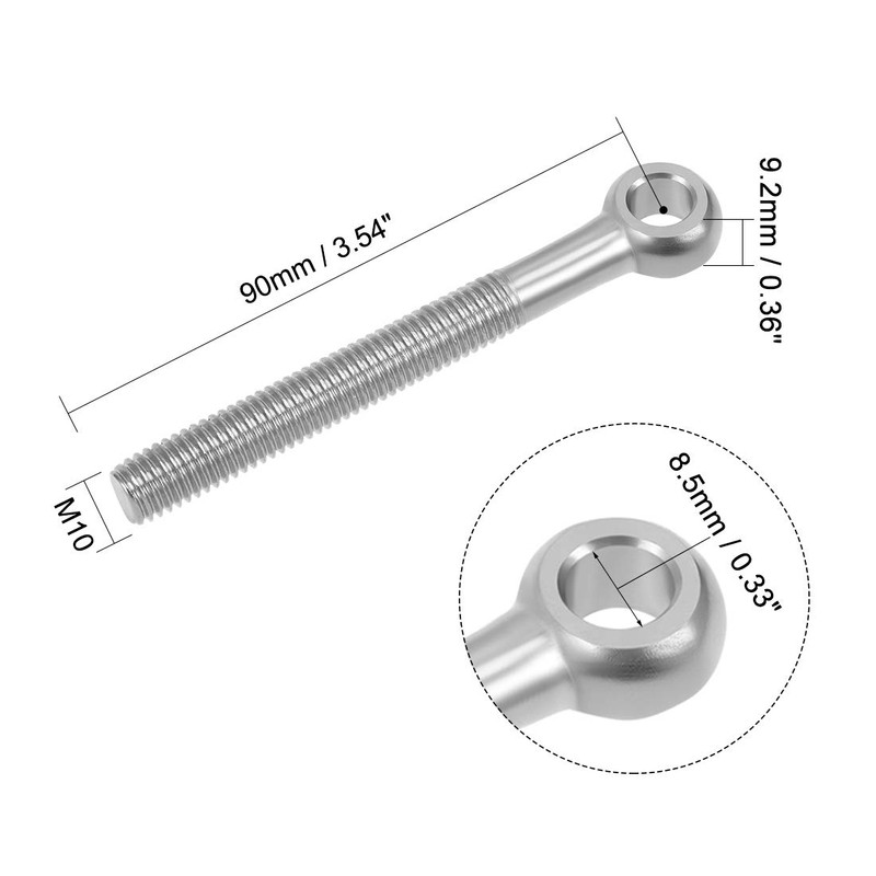 sourcing map M10 x 90mm Machinery Shoulder Swing Lifting Eye