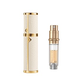 3zorqinron Portable Mini Refillable Atomizer, Cowhide Material, Travel Perfume Bottle Refillable-Your Travel and Business Necessities, 5ml (White)