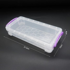 MoYouno 6 Pack Plastic Pencil Boxs,Stackable Clear Pencil Storage with Snap Tight Lid,Large Capacity,Multifunctional Storage,for Watercolor Pen, Drawing Tools,Office Supplies (Multicolored)