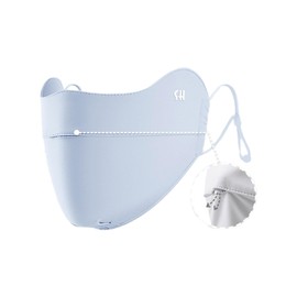 Geeda - Máscara facial ajustable de verano con rayos UV para mujer, lavable, reutilizable, para ejercicio, transpirable, protección solar y deportiva fresca (JD-azul)