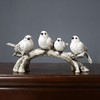 Bird Figurines - Animal Bird Ornaments,Standing on Branch Home Decoration
