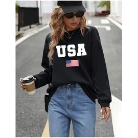 Womens Mama Sweatshirt Mom Life Shirt USA Sweatshirt Graphic American Flag Shirt Pullover Patriotic Sweater Tops (4,M)