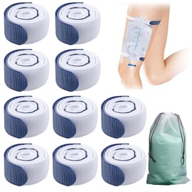 Pack of 10 Leg Bag Holder, Urine Bag Holder, Leg Adjustable Attachment Strap, Urine Bag Holder, Catheter Strap, with Storage Bag 1, Suitable for Catheter Urine Bag Tube