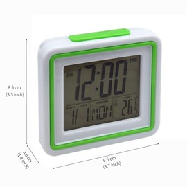 English Talking Alarm Clock with Date, Day and Temperature, for Low Vision or Blind (Green)