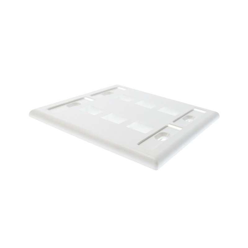 Leviton 6-Port Dual Gang QuickPort Wallplate with ID Windows, 42080-6WP,