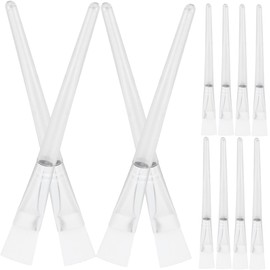 NOLITOY 24pcs Clear Crystal Rod Mask Brush Nylon Clay Mask Brush Facial Mask Applicator Tool Skin Friendly Durable for Home Salon