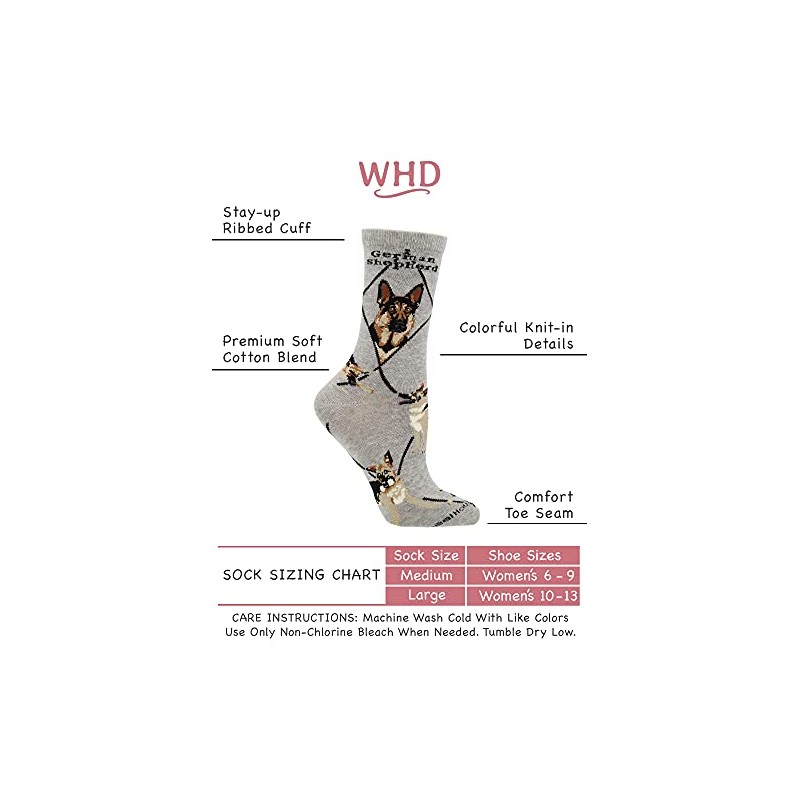WHD German Shepherd Socks (Gray, Medium)