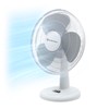 Comfort Zone Oscillating Table Fan with Adjustable Tilt, Convenient Push
