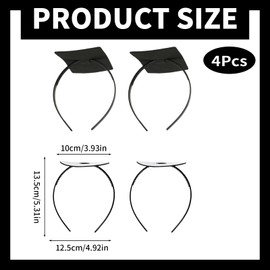 4-Pack Graduation Cap Headbands - Essential Graduation Cap Accessories - Anti-Slip Adjustable Headbands for Graduates, Girls | Secure Hat & Hairstyle for Commencement, School Events & Photo Shoots