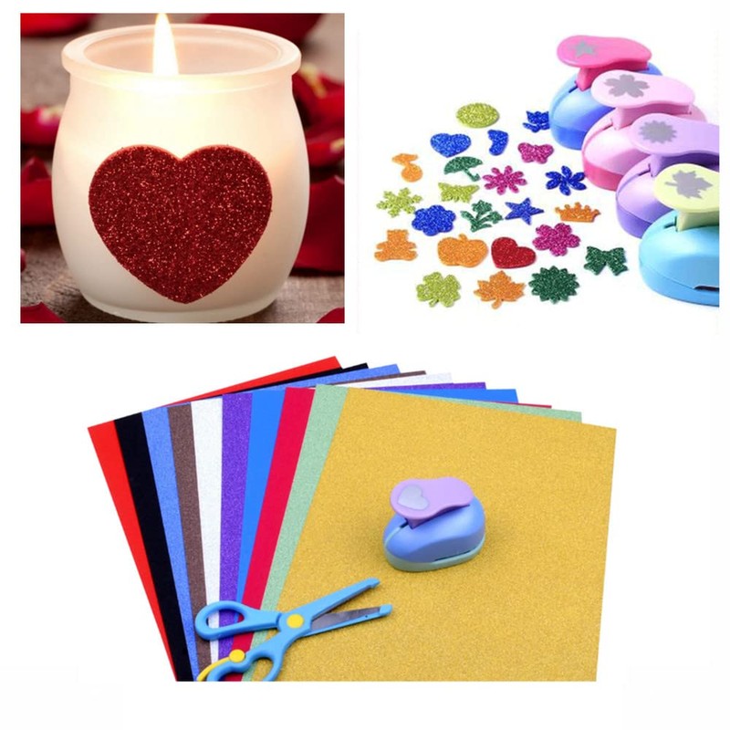 Baisunt 20 Sheets Silver Glitter Cardstock Paper for DIY Art