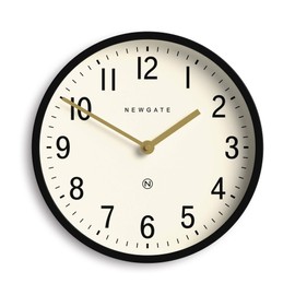 NEWGATE® Master Edwards Wall Clock | Mid Century Style Clock | 12 inch | Deep Metal case in matt Black | Modern Retro Design for Kitchen, Living Room or Office