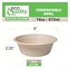[150 Pack] 16 oz Compostable Paper Bowls Heavy-Duty Disposable Bowls,