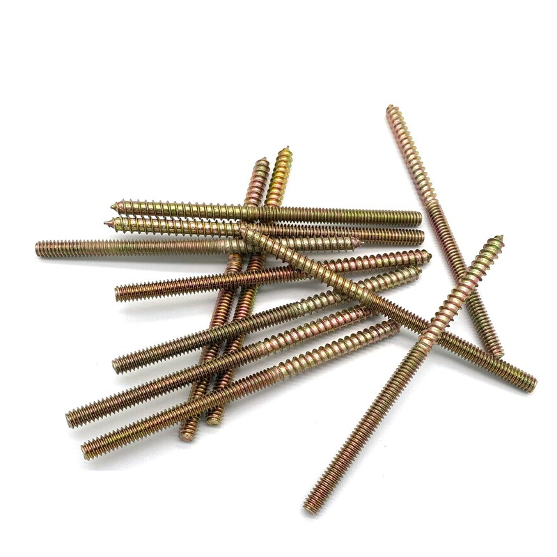 Yoliko 12 Pack 1/4-20 x 4-1/2 Inch Hanger Bolts Double