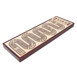 House of Cribbage - Artfornia Series - Wooden Cribbage Board Zig Zag Shape Continuous 3 Tracks with pegs Storage Drawer