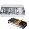 Stainless Steel Seasoning Containers Set, Condiment Jars 3 Grids Spice
