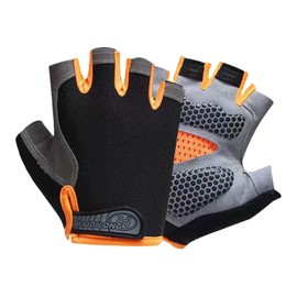 Cycling Gloves, Bicycle Gloves, Suitable for Outdoor Riding, Anti-slip, Shock Absorption, Abrasion Resistant, Half Finger, Breathable, Suitable for Summer, Unisex Cycling Gloves