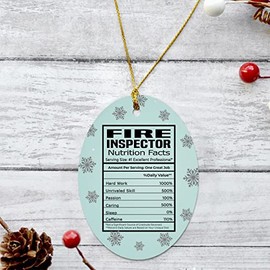Congratulations New Job Christmas Ornament 2022 - Fire Inspector Nutrition Facts Ornament - Fire Inspector Ornament Oval Plastic Flat