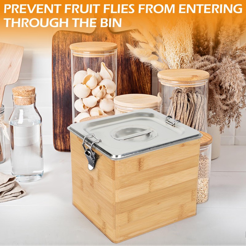 AQQHSAIN Compost Bin Kitchen with Lid Countertop Compost Bin Indoor