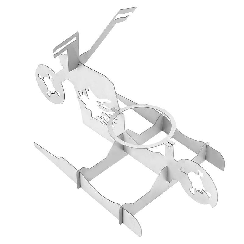Stainless Steel Chicken Stand Removable Portable MotorcycleShape BBQ Roaster Stand