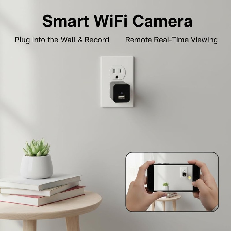 Unohoe Wall Outlet Security Camera 4K Plug-in WiFi Camera for