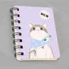 BE-TOOL Cartoon Diary Notepad Mini Spiral Notebook A7 Cat Purple