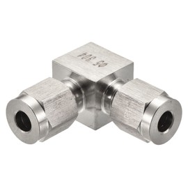 sourcing map Compression Tube Fitting 5mm to 5mm OD Tube 304 Stainless Steel Union Elbow 90 Degree Double Ferrule Coupling Connector