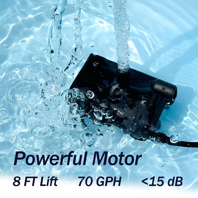 Automatic Small Sump Pump with Water Sensor, 8 FT Lift