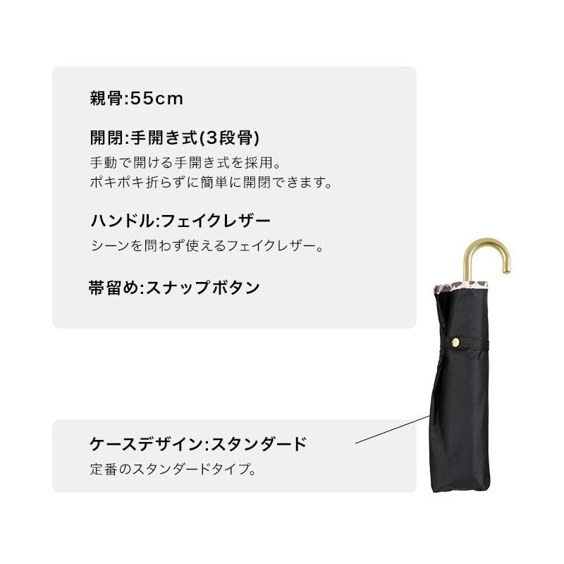 [2025] Wpc. 801-17958-102 Parasol Light Shielding Animal Piping Mini Black