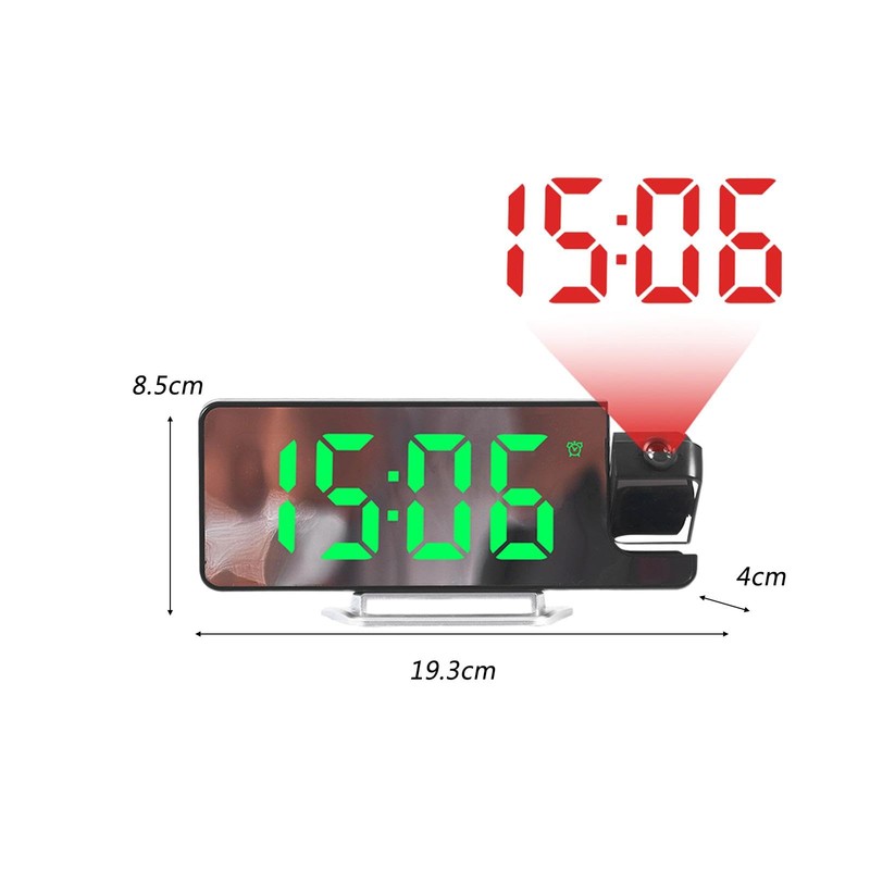 Fonowx Projection Alarm Clock NightStand Date with Rotatable Projector Digital