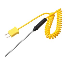 MECCANIXITY Surface Thermocouple 4" Probe K Type Yellow Coiled Wire -50 to 650C for Temperature Senor Measurement
