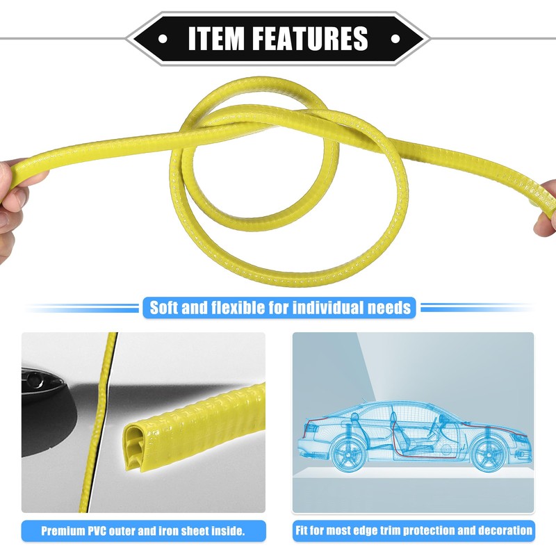 X AUTOHAUX Car Door Edge Guard, 16.4ft U Shape Rubber