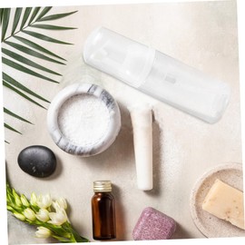 Outanaya 2pcs Refillable Dispenser Bottles Compact Pump Containers for Travel Shampoo Lotion and Bodywash Durable Leakproof and Reusable White Cosmetic Bottles